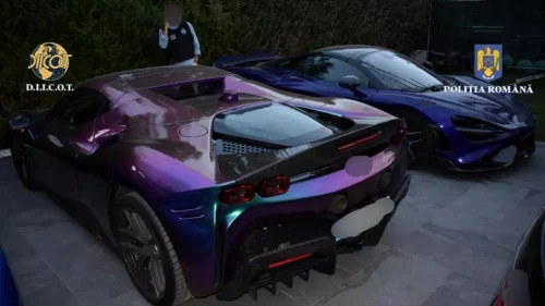 Procurorii au pus sechestru pe 16 bolizi de lux după reținerea fraților Tate FOTO Diicot