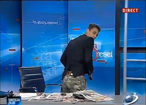 Mircea Badea face mişto de colonelul Turcescu (Foto: captură video Antena 3)