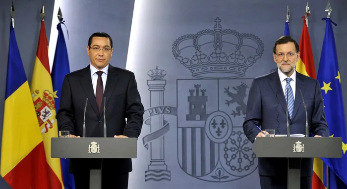 Premierul Victor Ponta, alături şeful Executivului spaniol, Mariano Rajoy FOTO gov.ro