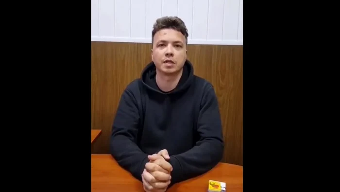
    Familia lui Protasevici spune că interviul a fost realizat "sub ameninţare"Foto: captură video  