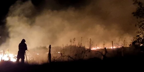 Incendiu în cimitir FOTO ISU Delta Tulcea jfif