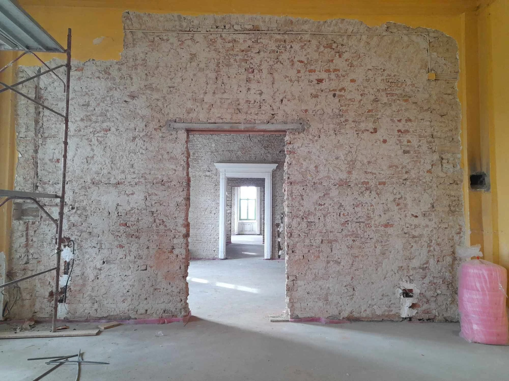 Conacul Mocioni de la Foeni în timpul restaurării FOTO Ștefan Both