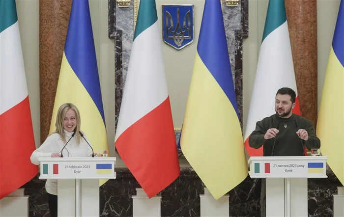 Giorgia Meloni dă asigurări că sprijinul Italiei pentru Ucraina ''nu va slăbi'' FOTO EPA EFE