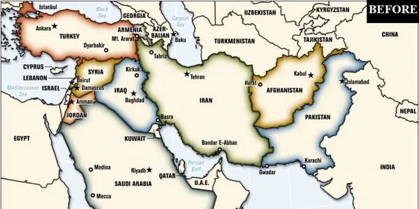 Harta Orientul Mijlociu Inainte