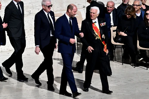 Prințul William la funeraliile Papei Francisc
