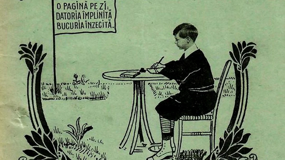 „Scriți copii o pagină pe zi” Cum arăta un caiet de vacanță al unui elev din anul 1933 jpeg