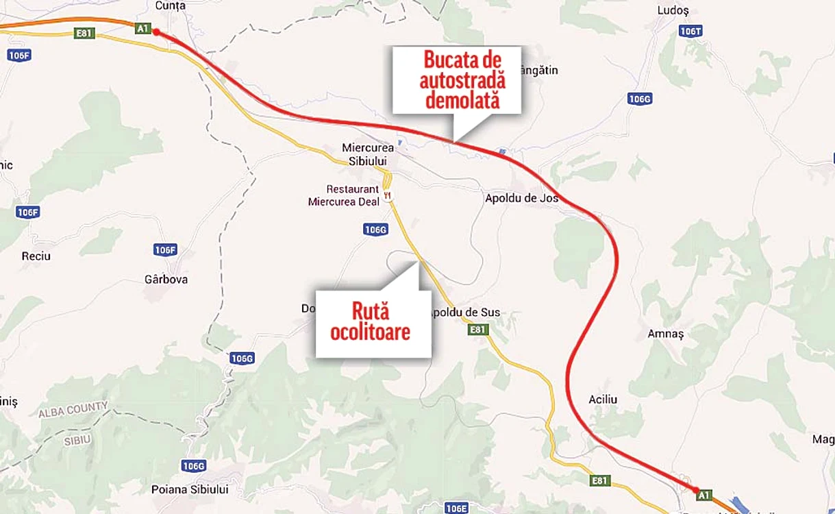 Traficul de pe autostradă a fost deviat pe DN1, astfel că mereu au loc accidente grave
