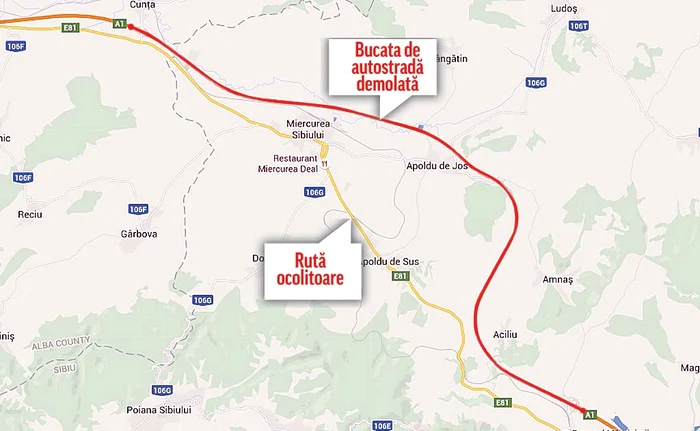 
    Traficul de pe autostradă  a fost deviat pe DN1, astfel că  mereu au loc accidente grave  