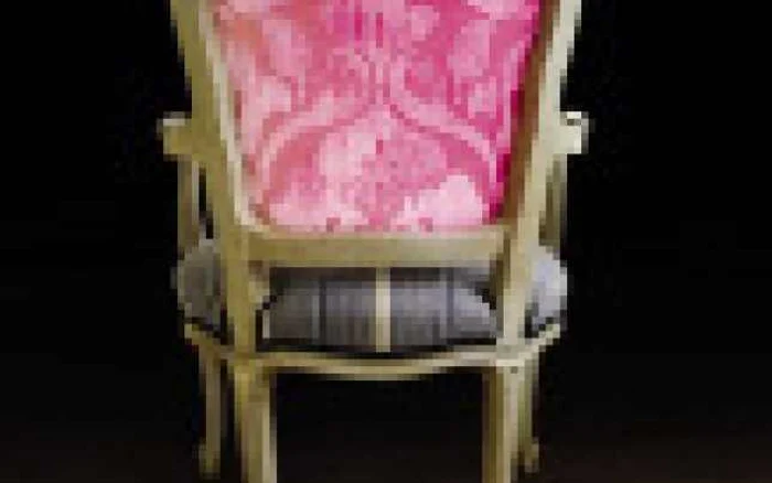 Fotolii stil Ludovic, realizate din lemn patinat si tapitat cu catifea si matase pictate manual