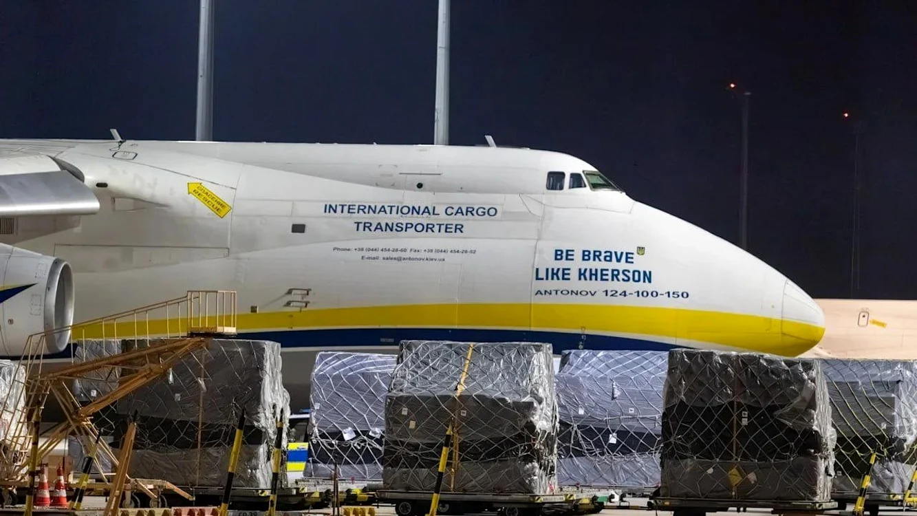 Avionul ucrainean pe aeroportul din Leipzig/FOTO:X