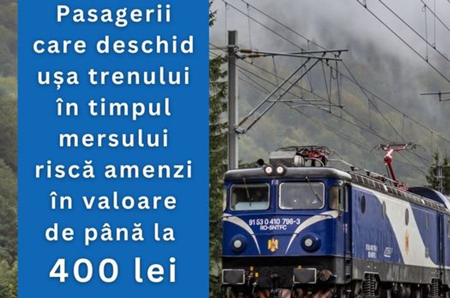 Amenzi  usturătoare pentru cei care deschid ușa trenului în mers. Anunțul CFR Călători