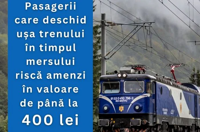 Pasagerii riscă amenzi cuprinse între 250 și 400 de lei - Foto Facebook CFR Călători