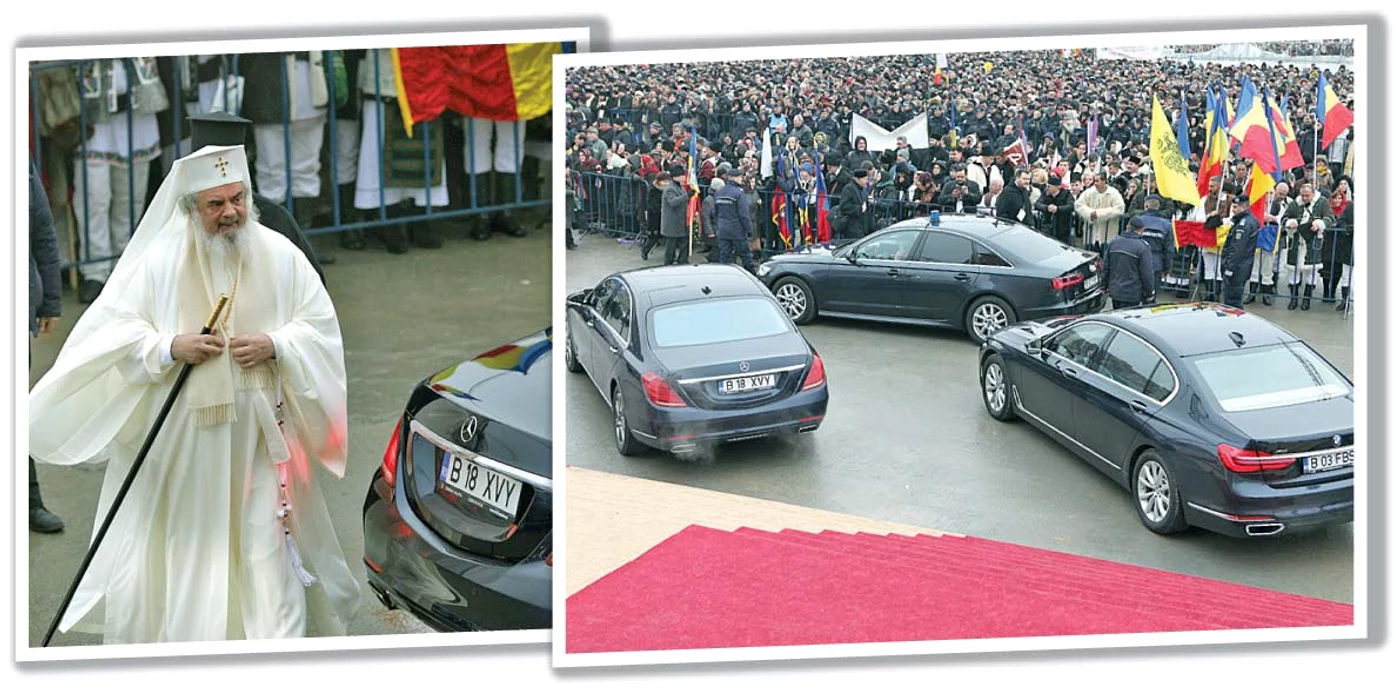 Un Mercedes, un Audi şi un BMW i-au aşteptat pe înalţii  prelaţi după slujbă