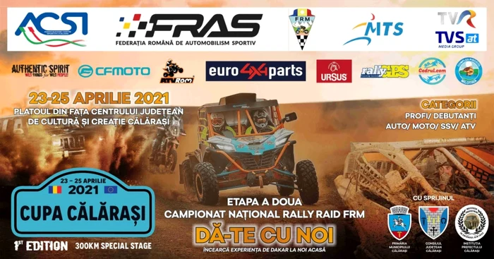 Competiţia  rally raid începe pe 23 aprilie la Călăraşi FOTO Facebook/PMC