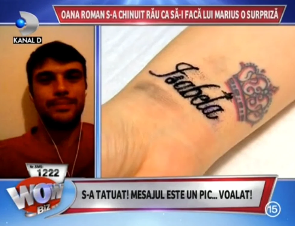 Oana şi-a tatuat numele fiicei pe mâna dreaptă, lângă un desen mai vechi