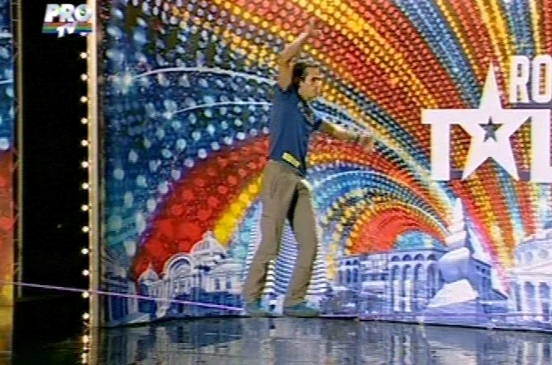 Demonstraţie de slacklining (Foto: captură video Pro TV)