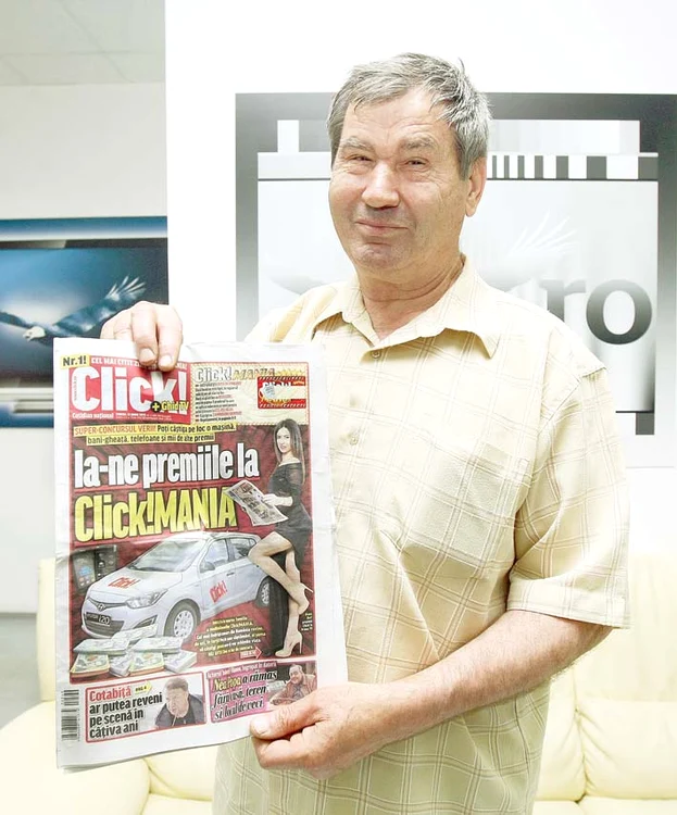 Ion Dragu (68 de ani) este primul câştigător care a venit să-şi revendice premiul la Click!MANIAFoto: Dorin Constanda
