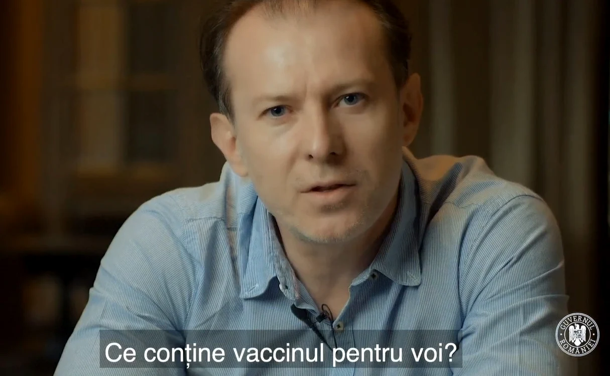
    Premierul Florin Cîțu apare într-un spot de promovare a campaniei de vaccinare anti-COVIDFOTO Captura Facebook/ Florin Cîțu  