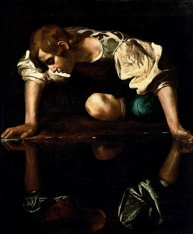 Narcis. Pictură de Caravaggio