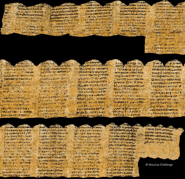 Un manuscris antic de la Herculaneum a fost descifrat cu ajutorul inteligenței artificiale VIDEO