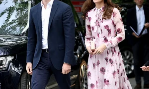 Ducii au fost extrem de eleganţi, iar Kate a purtat o rochie de vară, cu imprimeuri de trandafir jpeg