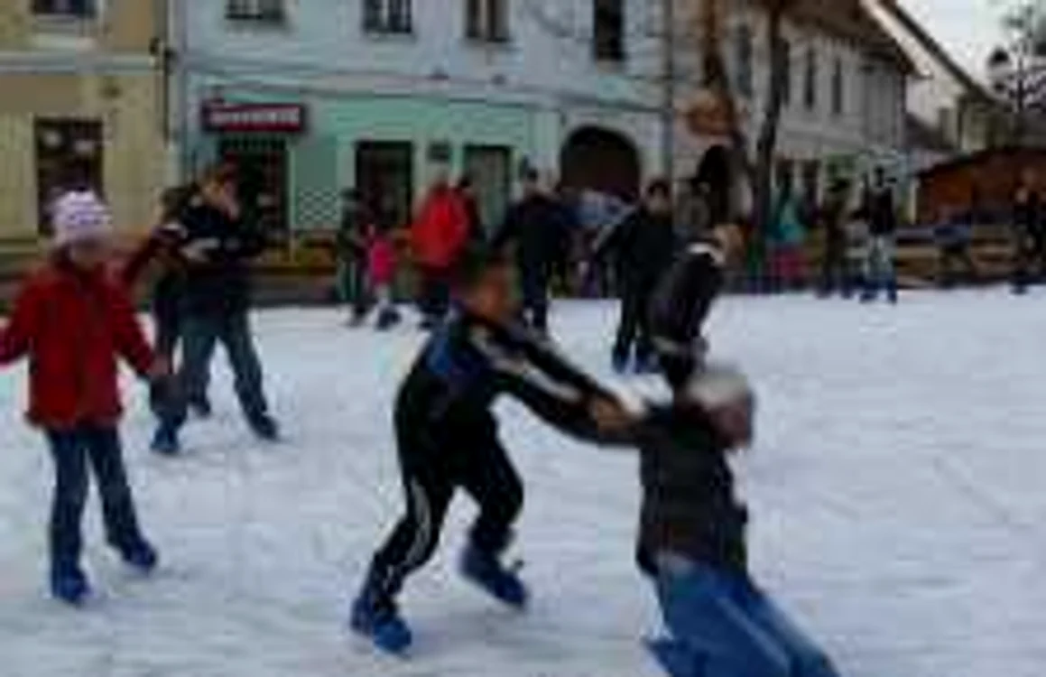 Intrarea pe patinoar este 10 lei pentru o oră şi jumătate