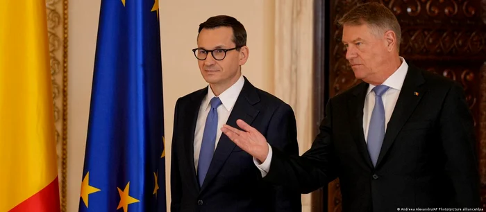 Premierul Poloniei, Mateusz Morawiecki, şi preşedintele României, Klaus Iohannis la Bucureşti
