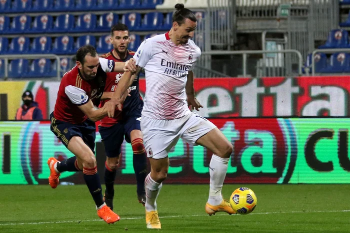 
    Zlatan Ibrahimovic a reușit o „dublă” cu CagliariFoto: EPA-EFE  