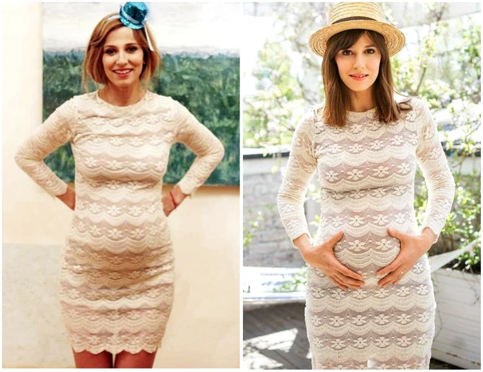 
    Dana Rogoz, în săptămâna 34 la prima și la a doua sarcinăfoto: arhiva personală  