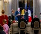 Emmanuel Macron, Regina Mathilde, Regele Philippe al Belgiei și Brigitte Macron la dineul de stat de la Palatul Elysee. FOTO: Frédéric Andrieu/ Casa Regală belgiană