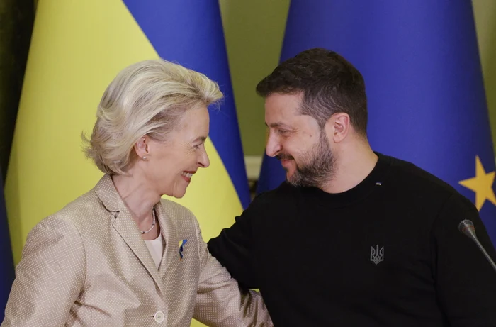 Președinta CE Ursula von der Leyen a sosit sâmbătă la Kiev FOTO EPA-EFE