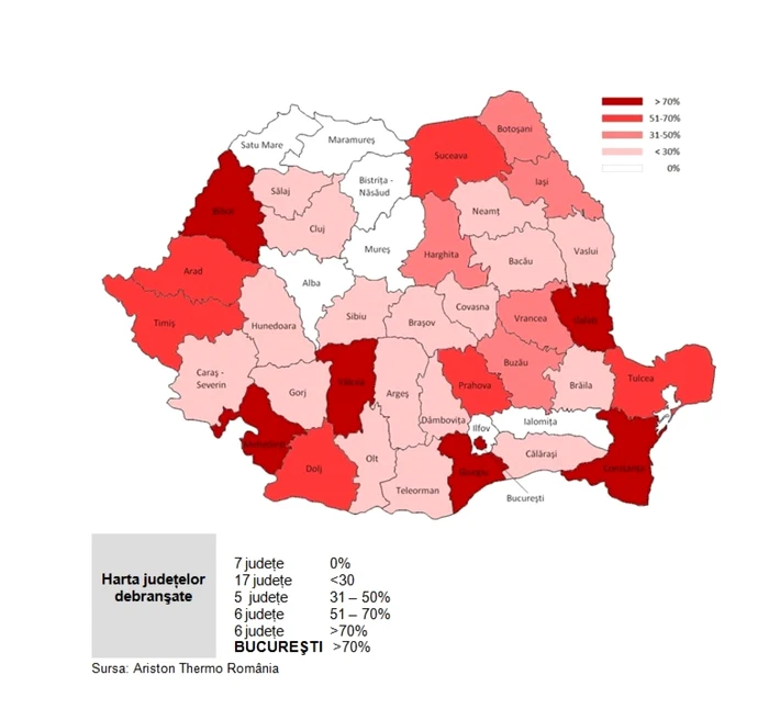 Harta termoficarii in Romania