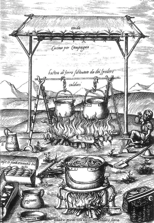 Ilustratii din cartea lui Bartolomeo Scappi (1500-1577), bucătarul Papei Pius al V-lea, tipărită la Veneția în anul 1570