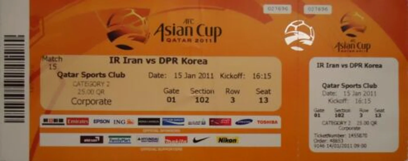 Amir a fost în tribune la meciul Iran - Coreea de Nord, disputat la Doha, la Cupa Asiei din 2011.