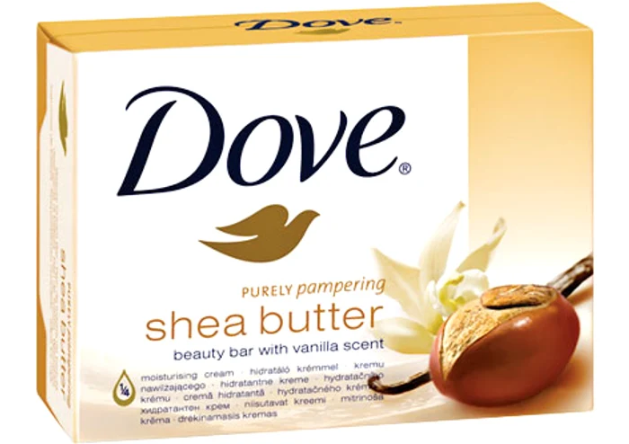 Noul săpun-cremă de la Dove cu unt de shea şi parfum de vanilie. Preţ: 5.06 lei