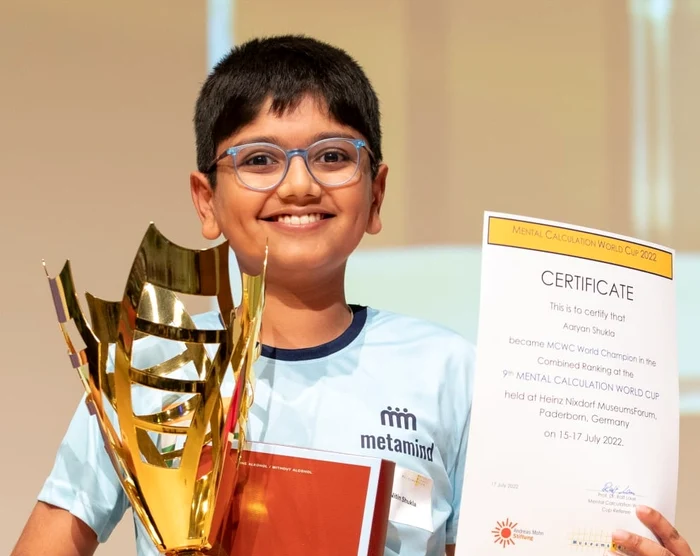 Aaryan Shukla a doborât 6 recorduri mondiale la matematică într-o singură zi FOTO: FB
