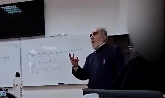 Preotul profesor face propagandă legionară şi pro-Georgescu la cursuri. Foto: captură video