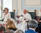 Regina Mathilde și Regele Philippe al Belgiei cu Papa Francisc la Bruxelles. FOTO: Frederic Andrieu, Casa Regală belgiană