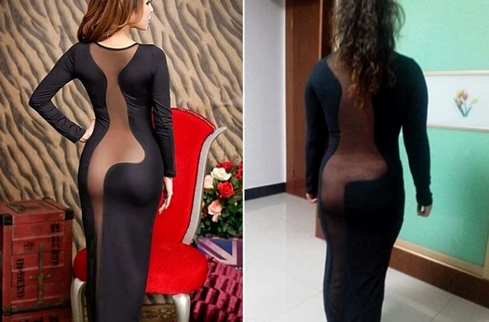 Nici imaginea dorsală nu este prea flatantă pentru clientă