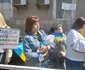 Femei şi copii ucraineni au protestat în faţa Consulatului general al Federaţiei Ruse FOTO Mariana Iancu