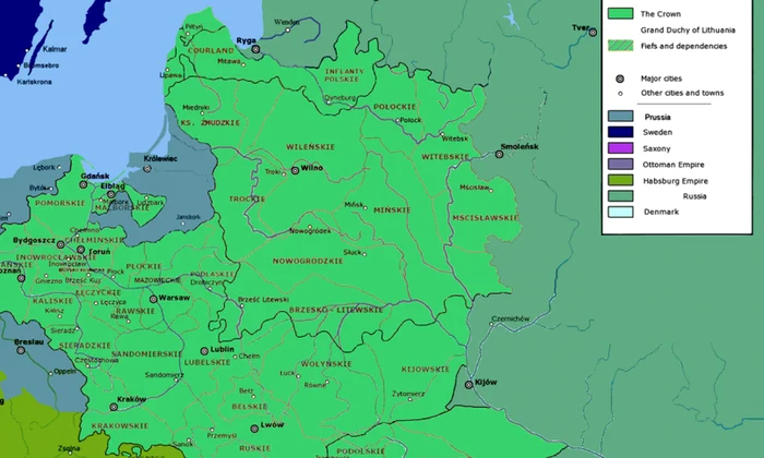 5 August: Prima împărțire a Poloniei, între Rusia, Austria și Prusia png