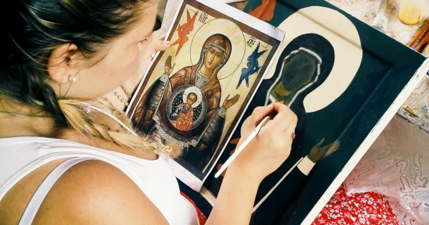 Ştefana Sava este o admiratoare a picturilor lui Andrei Rubliov; Fotografii: arhiva personală Ştefana Sava