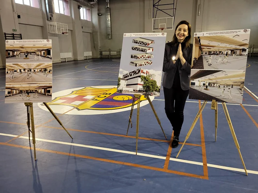 Ana Maria Popescu a văzut primele schițe cu noua sală de scrimă / Foto: Facebook / Ana Maria Popescu