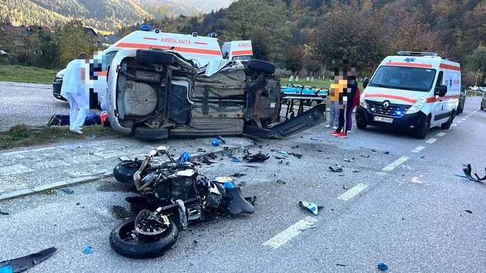 Motociclistul nu a avut nicio șansă de supraviețuire FOTO Poliția Neamț