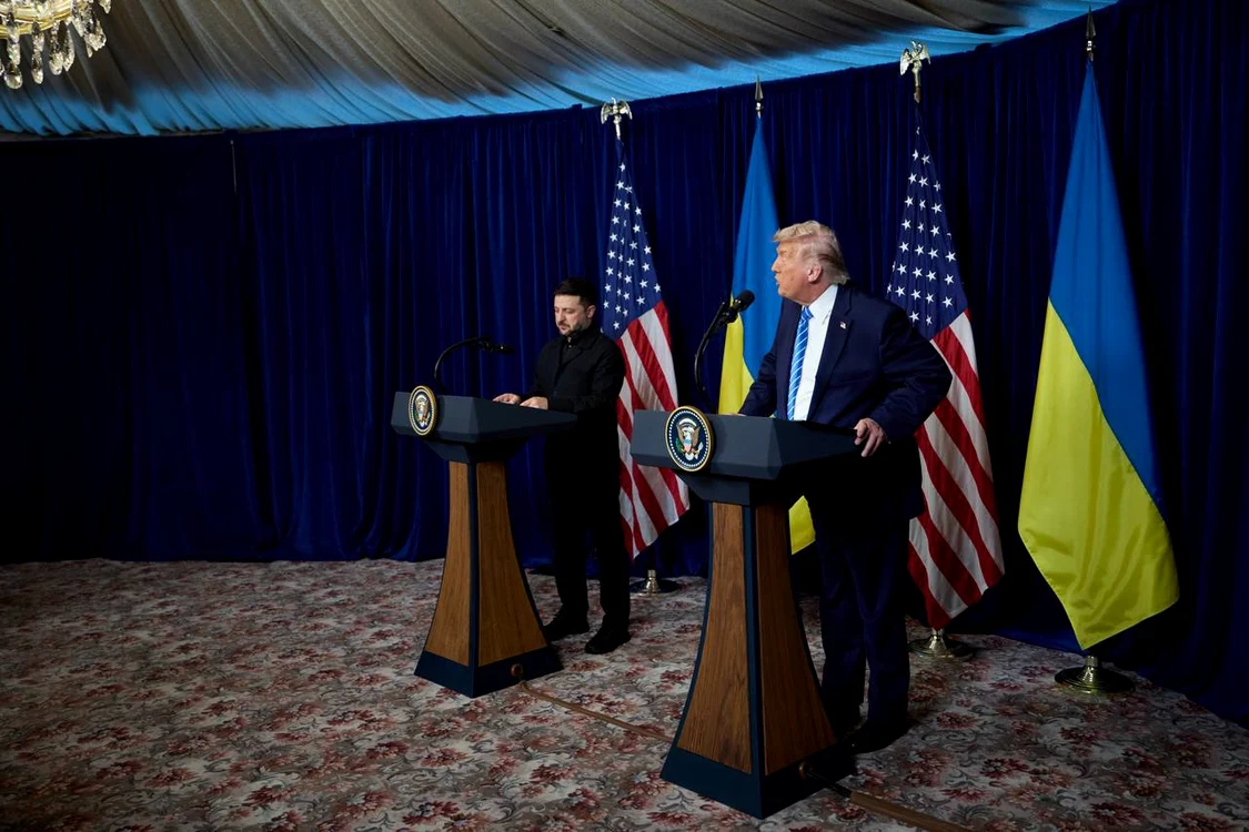 Conferinta de presă comună Volodimir Zelenski-Donald Trump de la Mar-a-Lago/FOTO:X