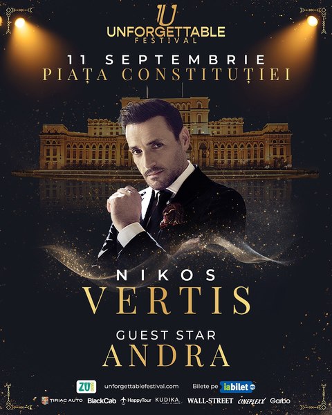 Ce mesaj are Nikos Vertis pentru publicul din România? Megastarul grec va cânta alături de Andra, pe 11 Septembrie, în Piața Constituției, la Unforgettable Festival