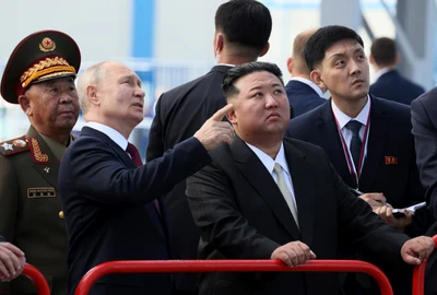 Vladimir Putin si Kim Jong un, vizita la cosmodrom FOTO Profimedia (4) jpg