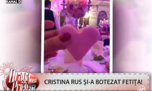 Cristina Rus şi a botezat duminică fetiţa (captură Kanal D) jpeg