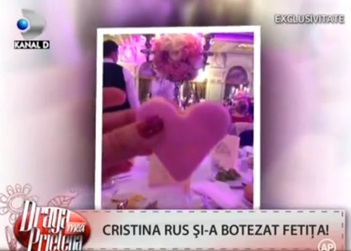 Cristina Rus şi-a botezat duminică fetiţa (captură Kanal D)