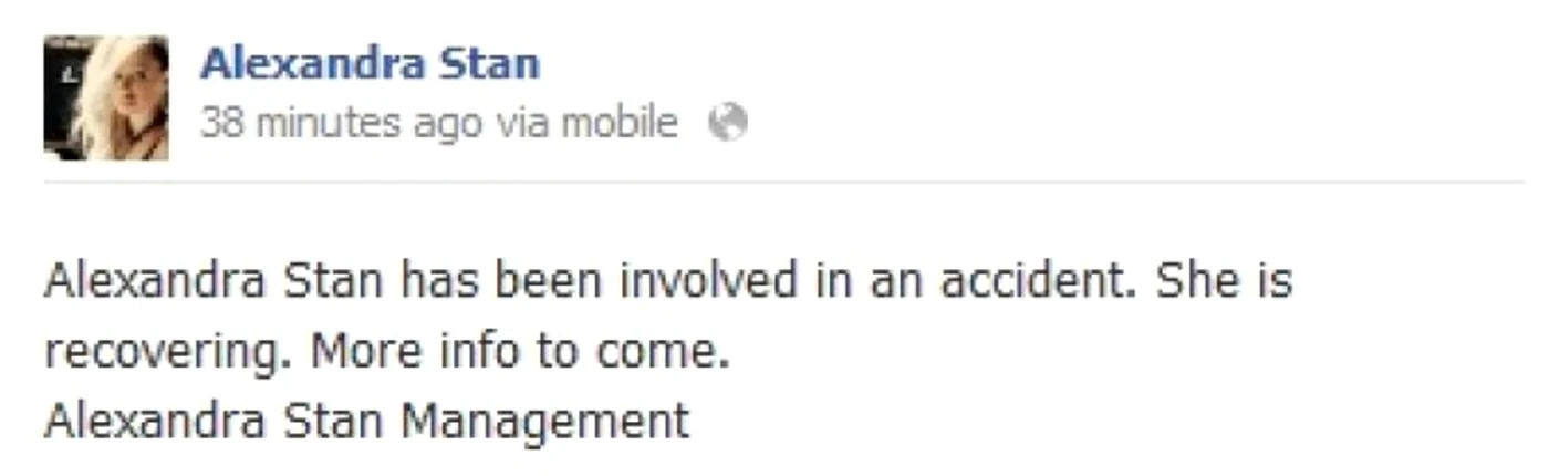 Accident postat pe facebook